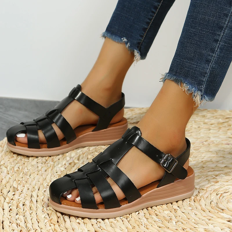 

Ladies Sandals 2022 New Wedge Platform Shoes Summer Fashion Buckle Gladiator Sandals Lightweight Comfortable Casual Beach Shoes