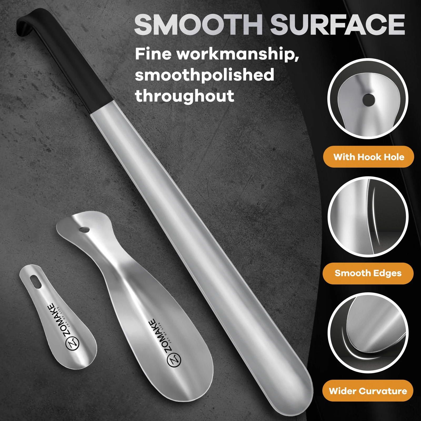 3 шт. металлический обувной рожок с длинной ручкой