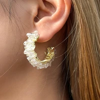 new fashion semicircular drop earrings round hoop earrings ladies party grace jewelry for women