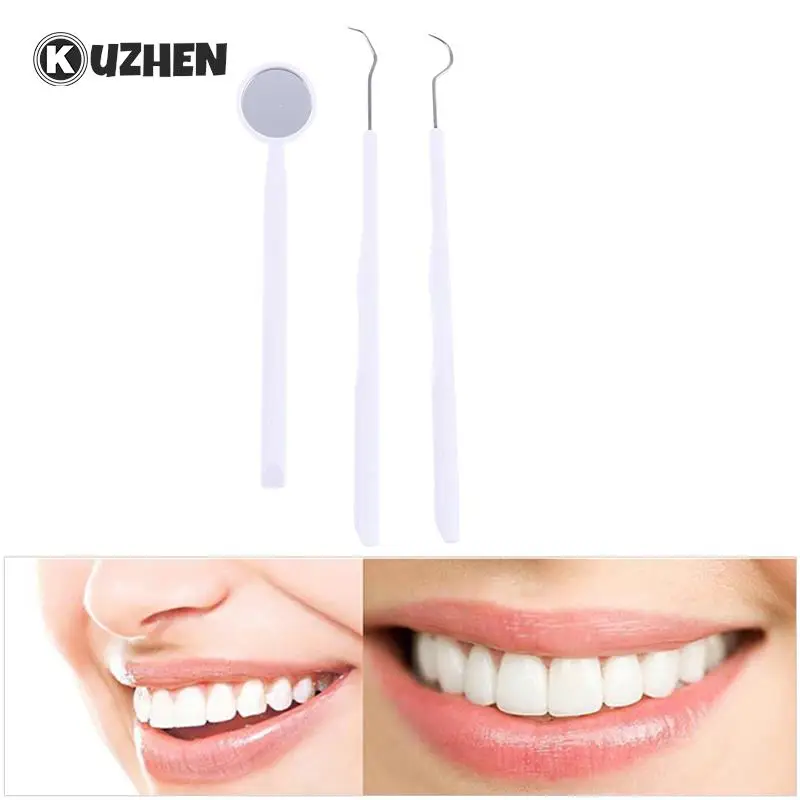 

1/3Pcs Mouth Mirror Probe Hook Pick Dental Instruments Dentist Teeth Cleaning Tool Calculus Plaque Remover