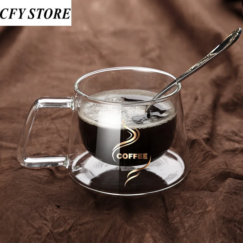 

200/350ml Glass Family Coffee Mug with Lid and Spoon Homestay Wine Mug Office Water Cup Kitchen Family Juice Drinking Utensil