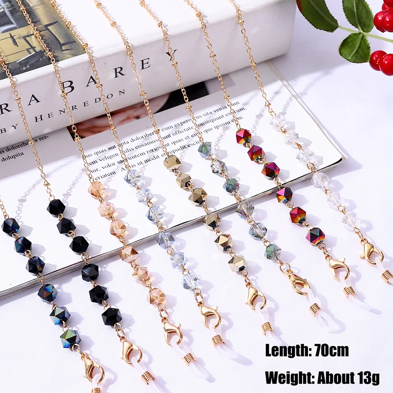 

Fashion Mask Chain For Women Elegant Crystal Bead Sunglass Lanyard Holder Mask Strap Neck Cord Hang on Neck Eyewear Jewelry Gift