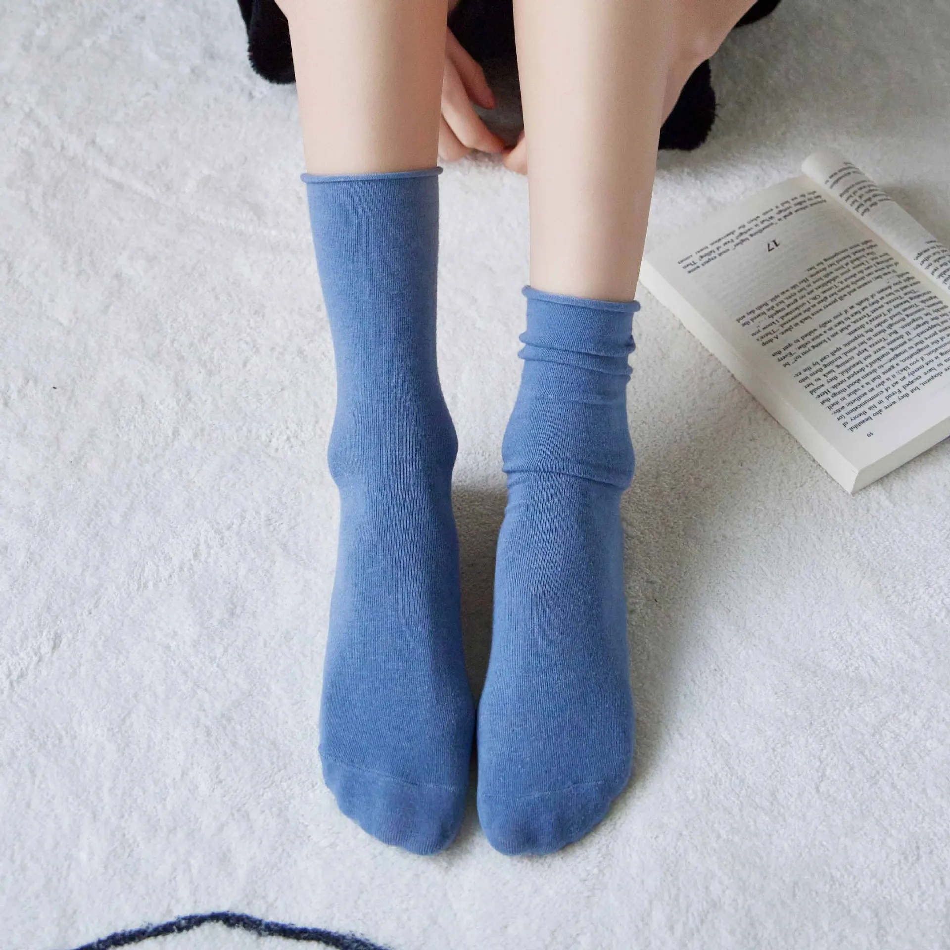 Simple Breathable Solid Color Cotton Women Socks Set 12 Pairs Fashion Black White Pink New 2023 Spring Summer Cotton Thin Socks