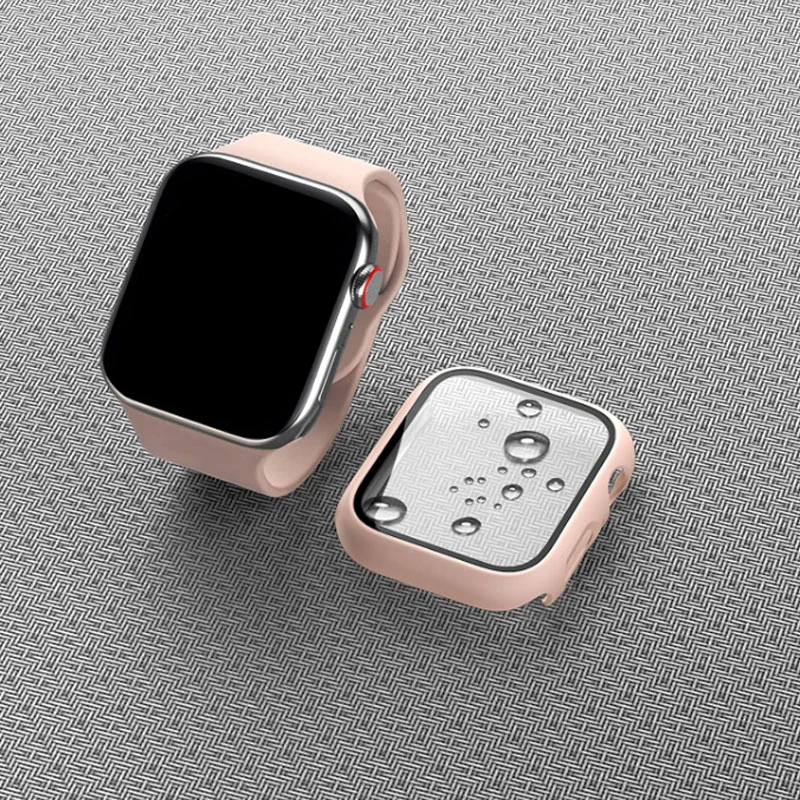 Фото Закаленное стекло + чехол для Apple Watch 11 10, чехол 46 мм, 42 мм, 38 мм, 40 мм, 41 мм, 44 мм, 45 мм, защитная пленка для экрана iWatch 9 8 7 6 5 4 SE №5