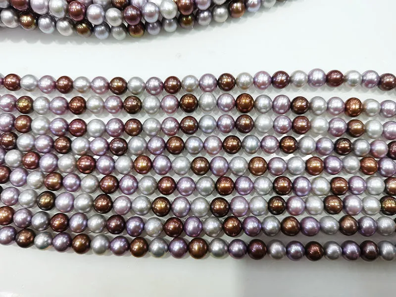 

loose beads AA freshwater pearl mixcolors 7-8mm NEAR ROUND 38CM NAYUIRE FOR DIY Jewelry Making