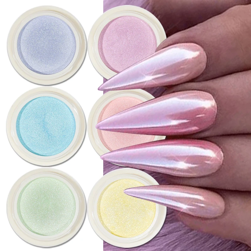 

Aurora Mirror Solid Nail Glitter Powder Rubbing Dust Pigment Chrome Iridescent Holographic Nail Art Decorations for Manicure