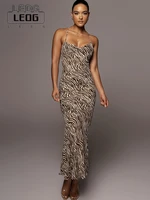 ledp fashion streetwear zebra print swing collar sleeveless sexy maxi prom dress summer women 2022 party holiday outfits