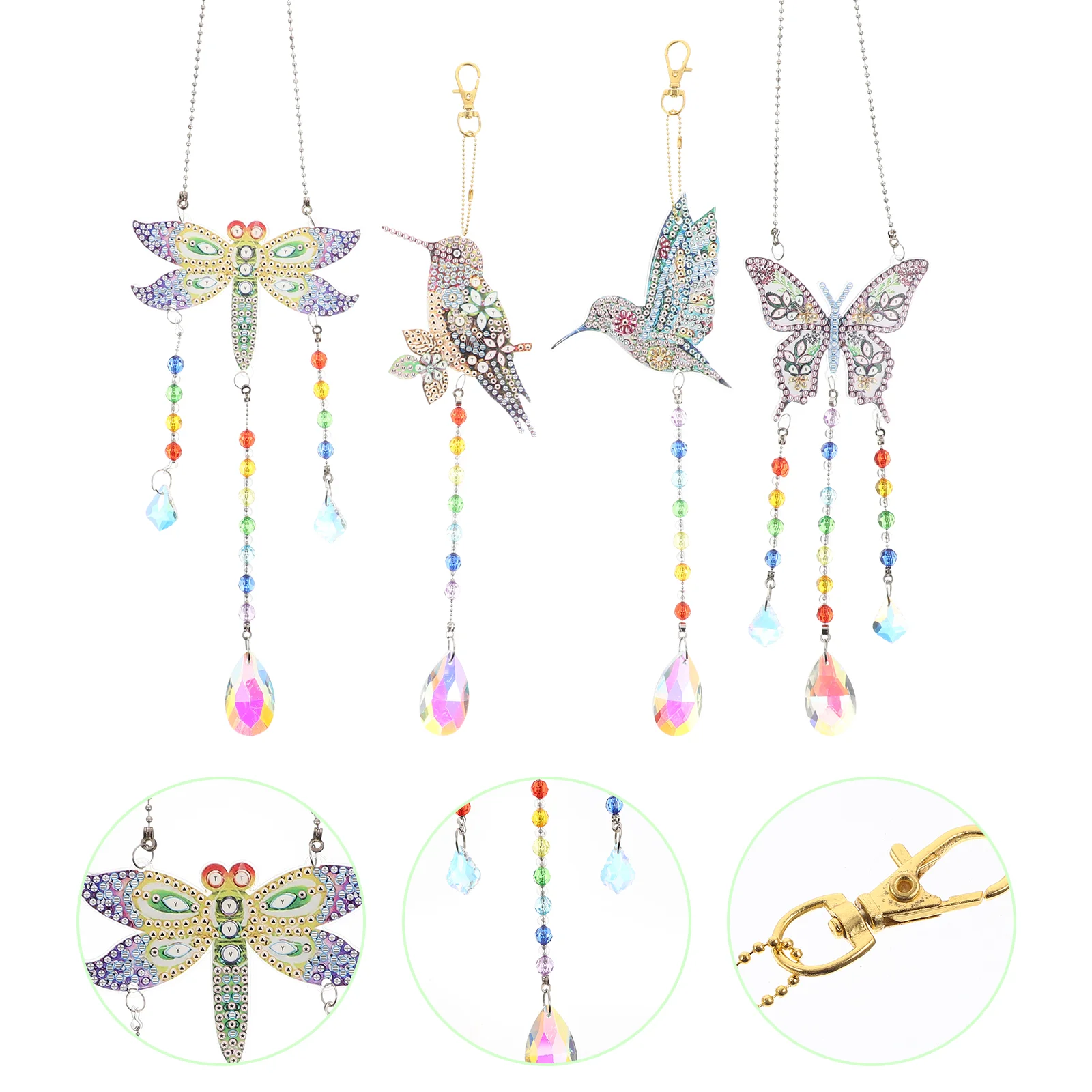 

Wind Suncatcherchime Crystal Ornaments Catcher Painting Sun Hummingbird Paintings Rhinestoneornament Hanging Diy Pendant Home