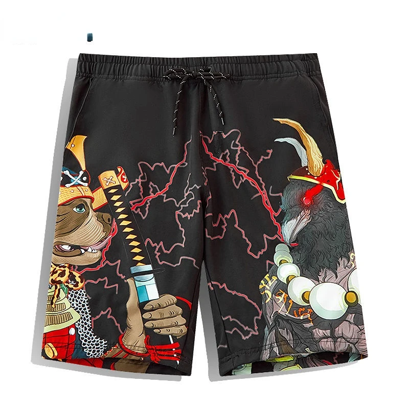 Summer New Haomai Pig Shorts Large European and American Loose Beach Pants Youth Couple Sports Funny Pattern Casual Pants traf