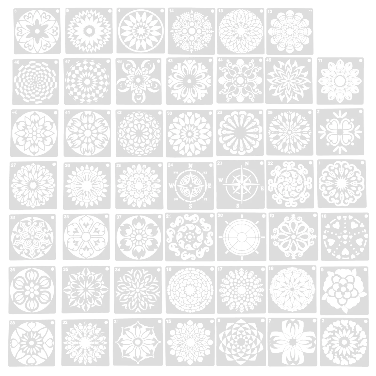 

48pcs Painting Stencil DIY Walls Art Templates DIY Painting Crafts Accessory
