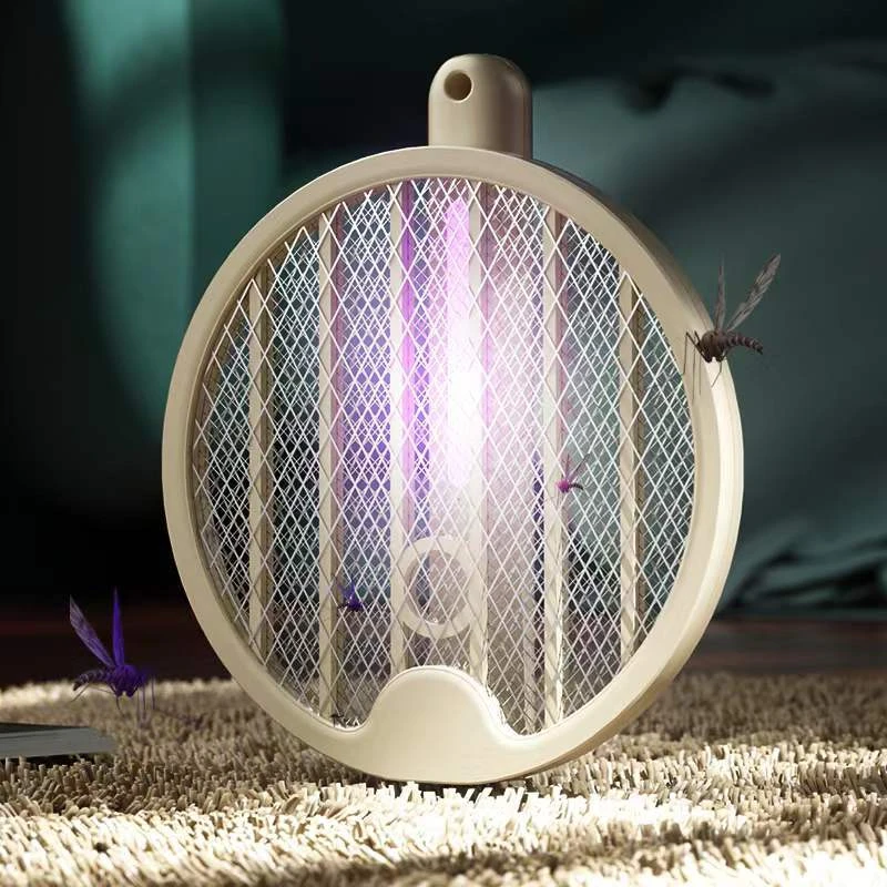 Japanese style Foldable Electric Mosquito Swatter Portable USB Charging LED Mosquito Dispeller Foldable Insect Trap 1200mAh NEW