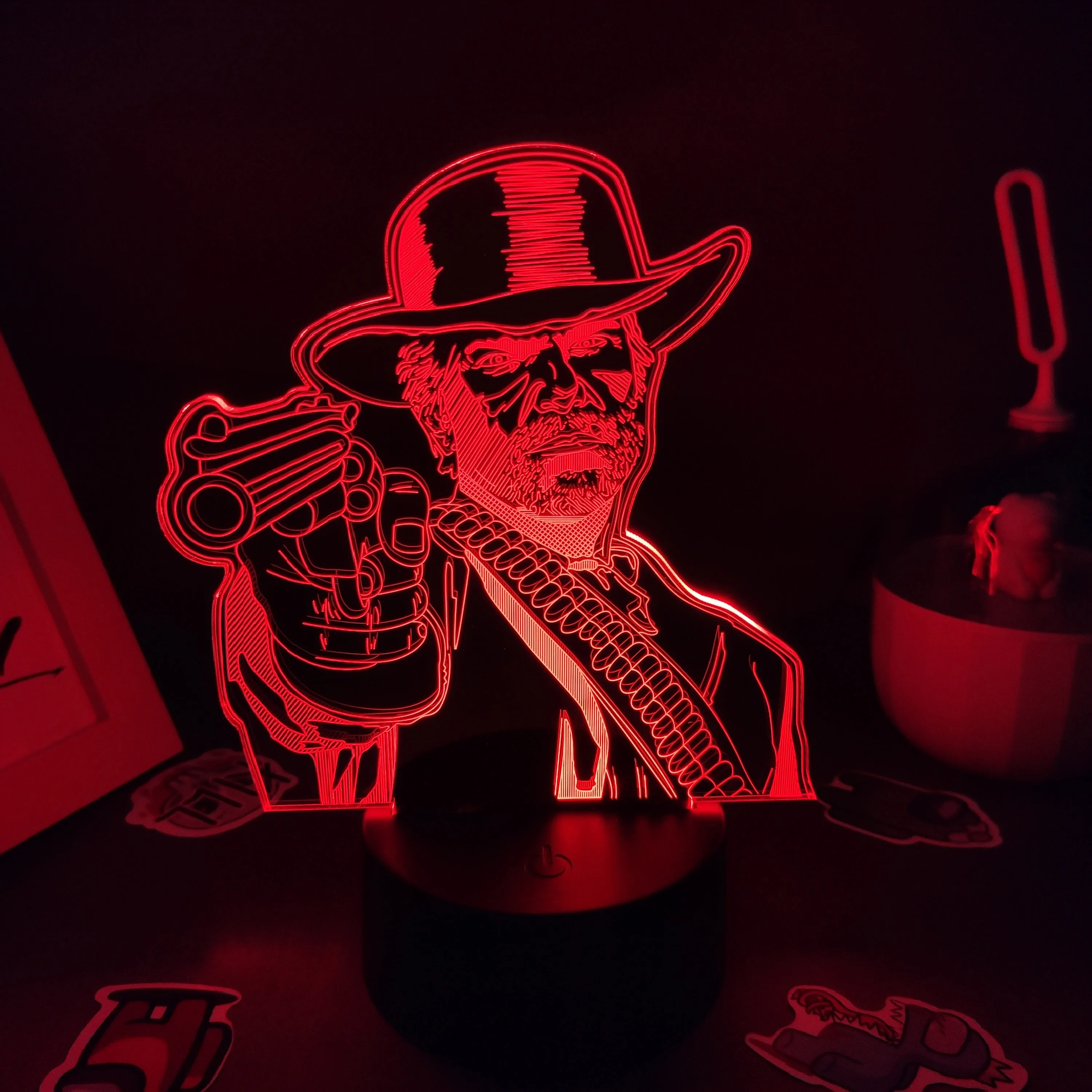 

Red Dead Redemptions 2 Game Figure Arthur Morgan Lamp Led RGB Night Light Cool Gift Friend Gaming Room Table Colorful Decoration