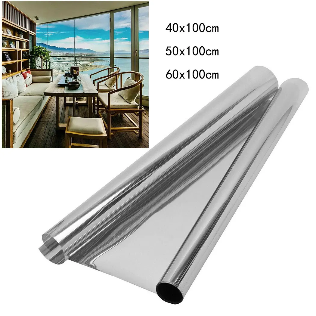 

One Way Mirror Window Privacy Film Daytime Anti UV Sun Blocking Heat Control Reflective Window Tint For Home Office Insulation