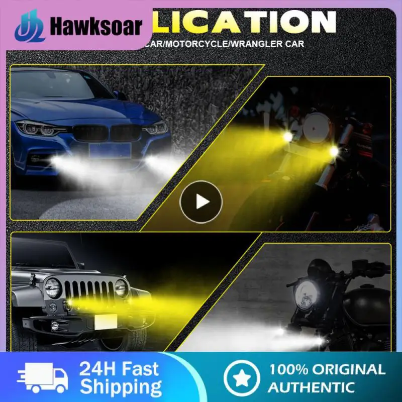 

Projector Lens Dual Color Super Bright Led Light Universal Motorcycle Spotlight Waterproof Racer Light Car Accessories Headlamp