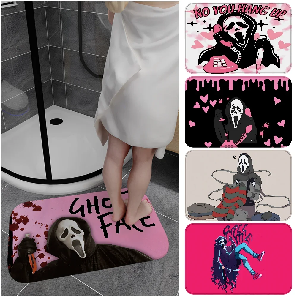 G-Ghostface H-Horror S-Scream Art Входной Коврик Противоскользящий Внутренний И Наружный