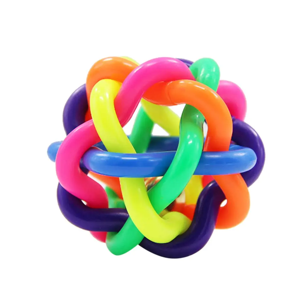 

Товары для собак, красочный резиновый шар с колокольчиком, устойчивая к укусам, аксессуары для домашних животных, игрушка для собак и кошек