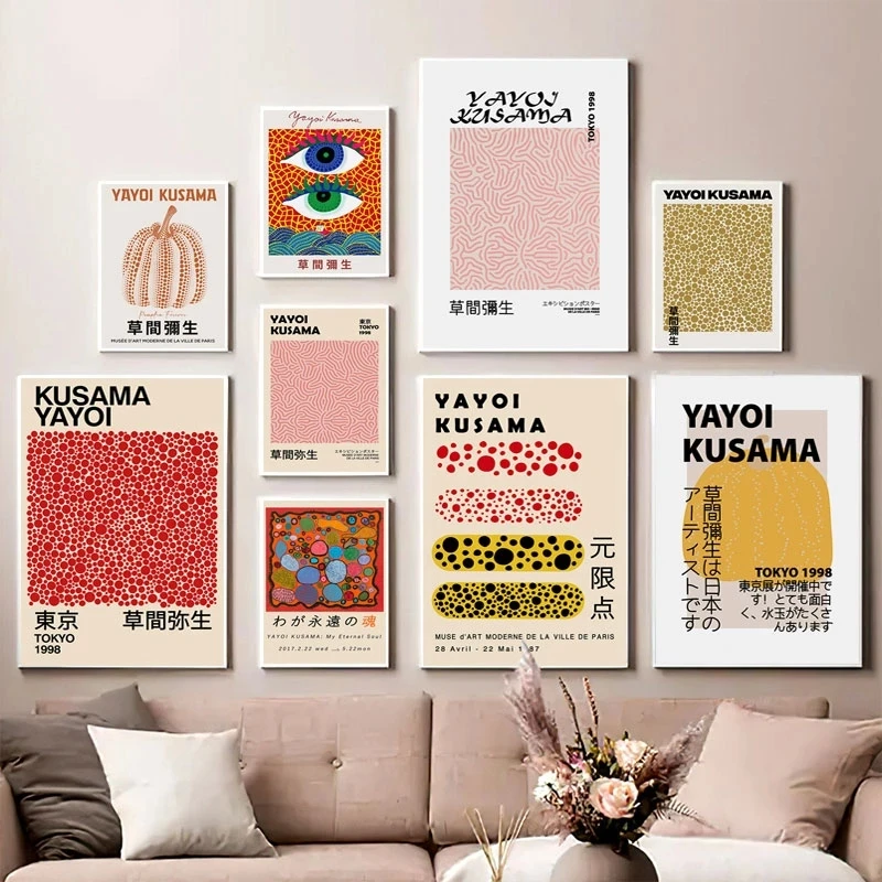 

Yayoi Kusama Pumpkin Nordic Posters Walll Art Canvas Paintings Abstract Prints Wall Art Canvas Painting Wall Pictures Room Decor