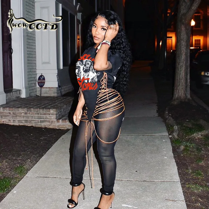 

WOWOOTD летняя Новинка 2022 Бандаж с принтом нестандартный Длинный топ Женская одежда в европейском и американском стиле