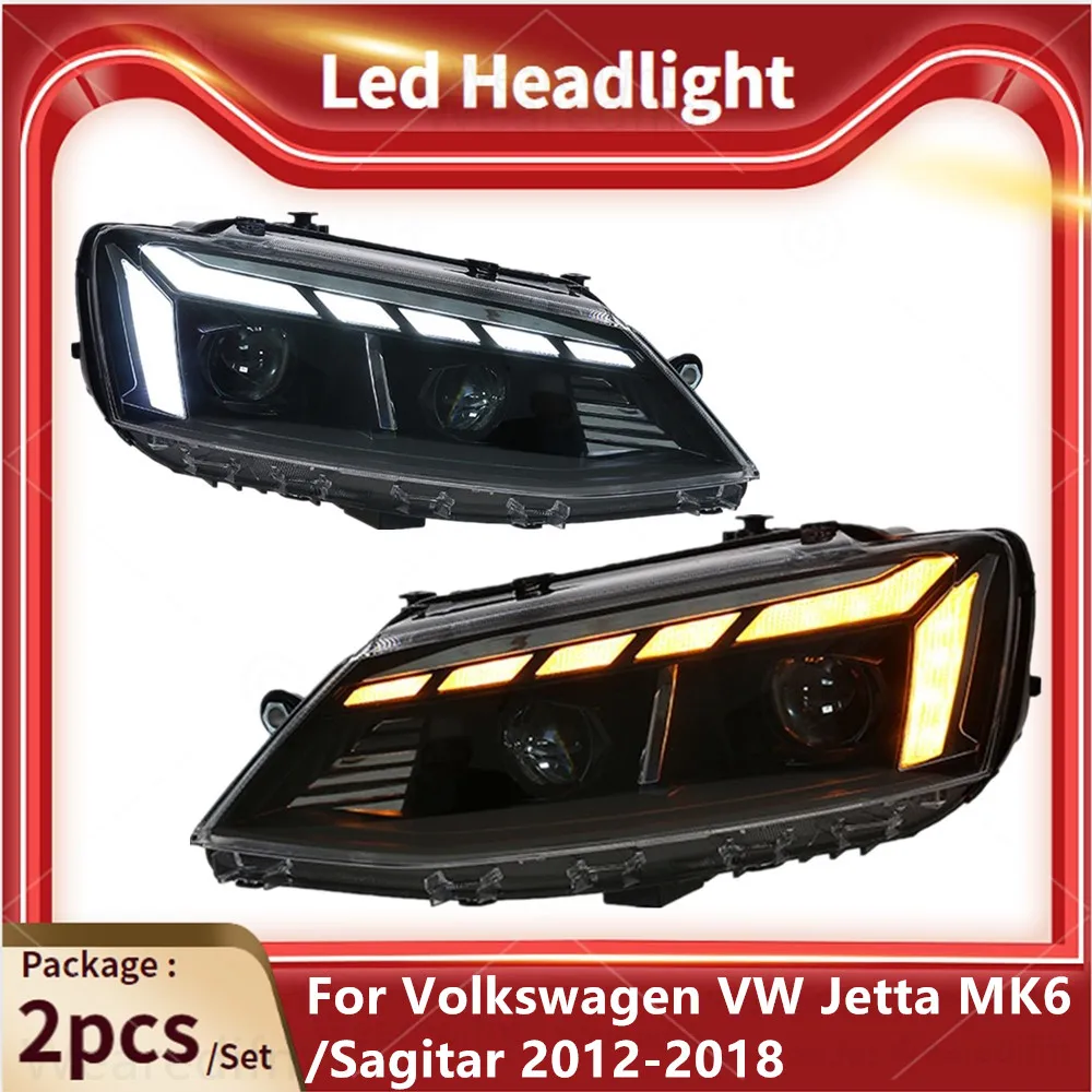 Передние фары автомобиля для VW Volkswagen Jetta Sagitar MK6 светодиодные 2012-2018 аксессуары