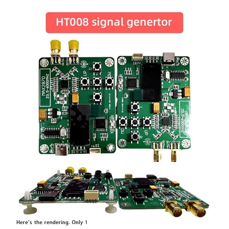 

HT008 Signal Source MAX2870 STM32 23.5-6000Mhz Signal Generator Signal Source Support Point/ Mode Durable Easy To Use Green