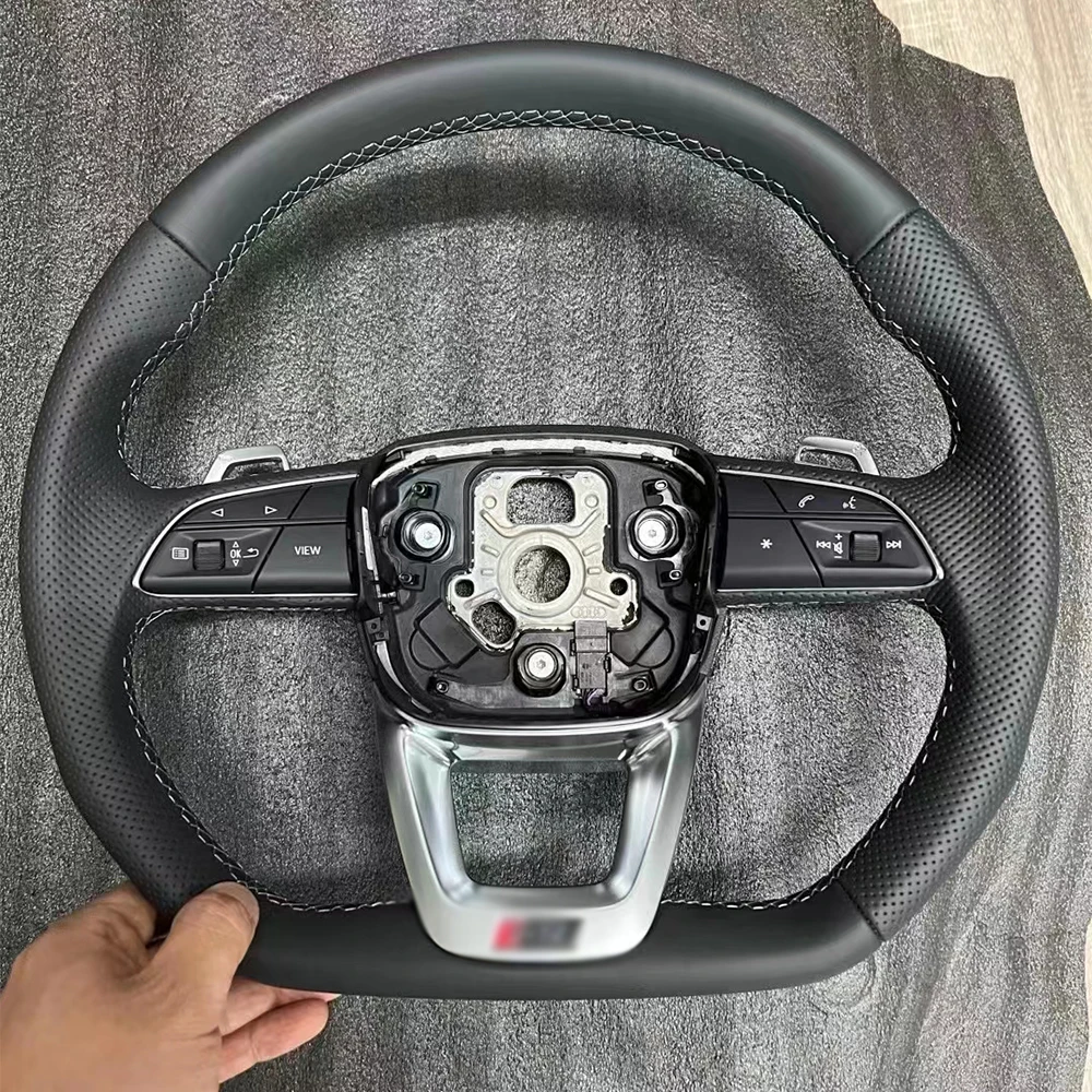 Спортивное кожаное рулевое колесо с плоским дном для Audi Q7 Q8 SQ7 SQ8 2017-2022 полностью