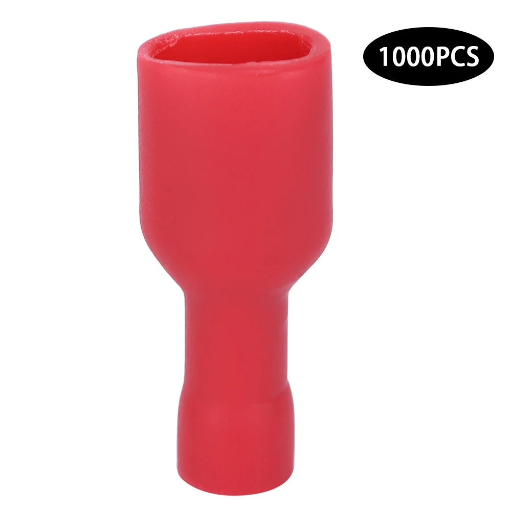 

1000Pcs FDFD1-250 PVC Full Insulation Female Terminal Wire Connector Terminal Kit Red Bullet Connectors§Crimp Terminals§Wire