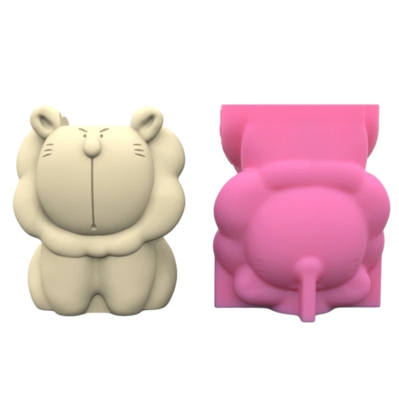 Прочная силиконовая форма милые цветочные горшки в форме льва сочные для цветов