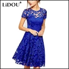 Женское летнее кружевное платье с лямкой на шее, размеры до 5XL