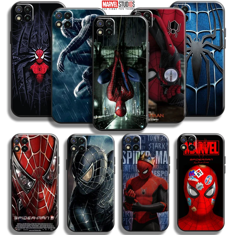 

Marvel Spiderman For Xiaomi Redmi 9C Phone Case Coque Back Silicone Cover Liquid Silicon
