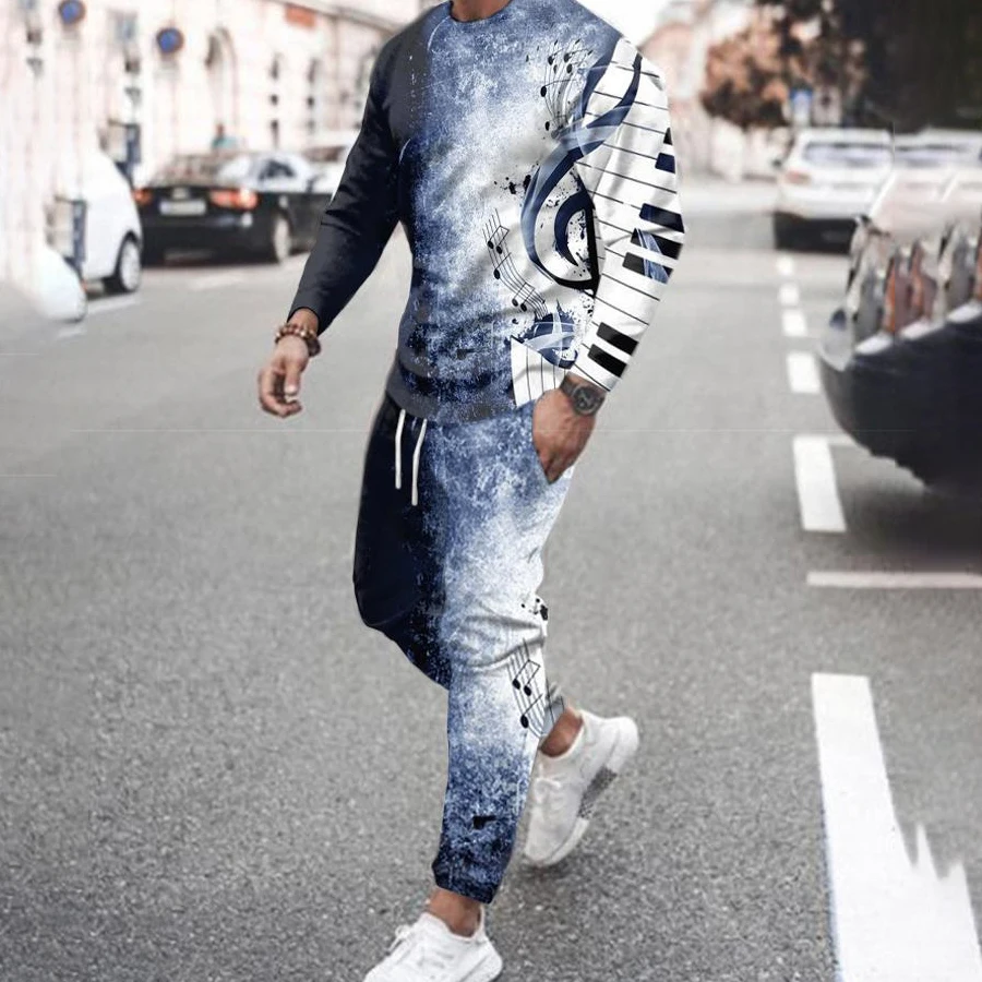 Autumn Men Tracksuit New Sets Fashion 2022 Clothing For Man Oversized Casual Short Sleeves Print T-Shirt+Shorts Suits Streetwear