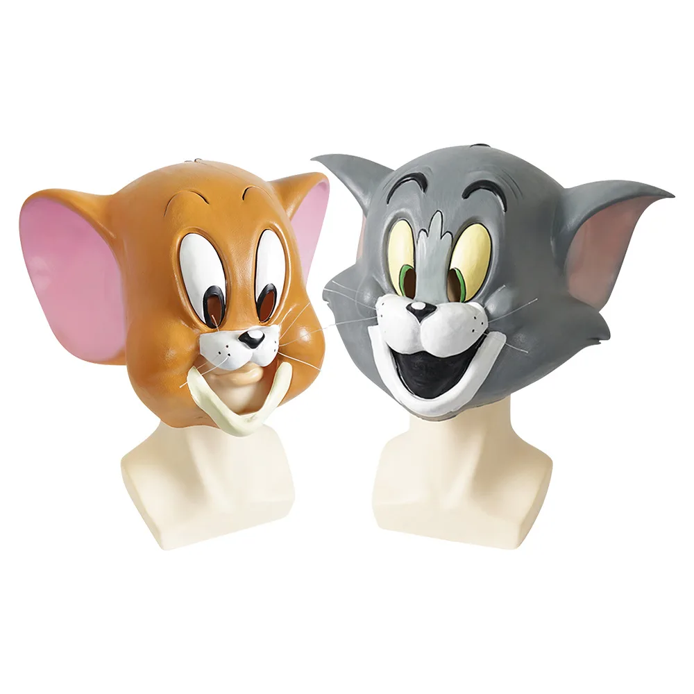 

Kids Cosplay Mask Latex Cat Mouse Mask Cute Children's Day Gift Party Props For Boys Girls Anime Tom Jerry Masquerade Mask Funny