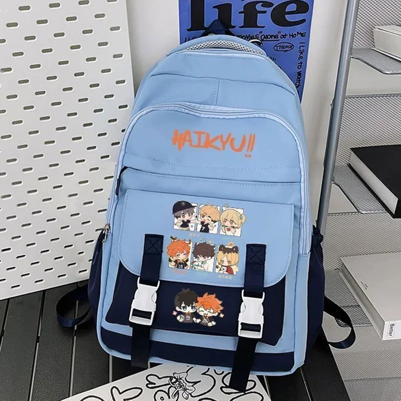 волейбол аниме Haikyû рюкзак Дышащая сетка 30 × 45 15 см черная белая синяя розовая Haikyuu