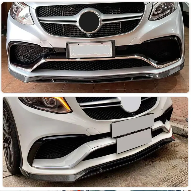 Фото Автомобильный передний бампер, спойлер для Mercedes Benz GLE Class C292 GLE63 AMG 2015-2018, фартук на подбородок, сплиттер из углеродного волокна FRP №2