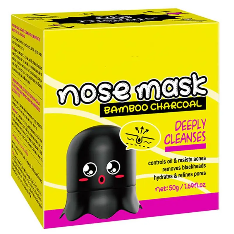 

Nose Blackhead Remover Masque Bamboo Activated Charcoal Peel-Off Nose Mud Masque Face And Nose Purifying And Deep Cleansing For
