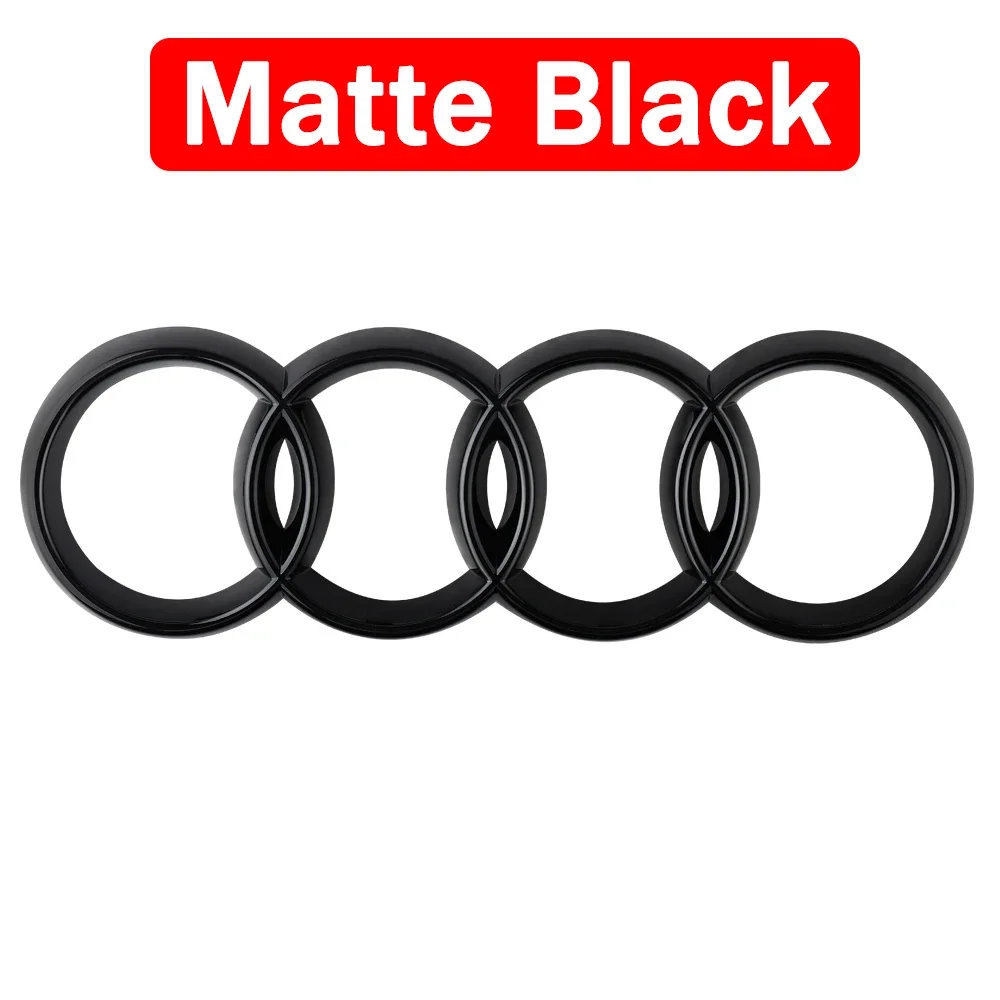 

Черный, серебристый, 4-кольцевой автомобильный капот, передняя решетка багажника, задняя эмблема, логотип, значок, наклейка для Audi A3 A4 A5 A6 A7 TT Q2 Q3 Q5 Q8