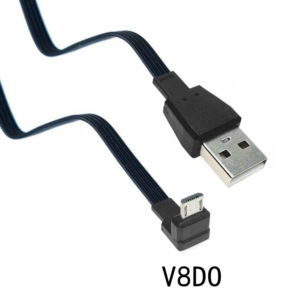 

0.1 0.2M Up & Down &Links & Rechts Abgewinkelt 90 Grad Micro USB Stecker auf USB männlichen Data Kabel 0,5 m 1m für handy Tablet