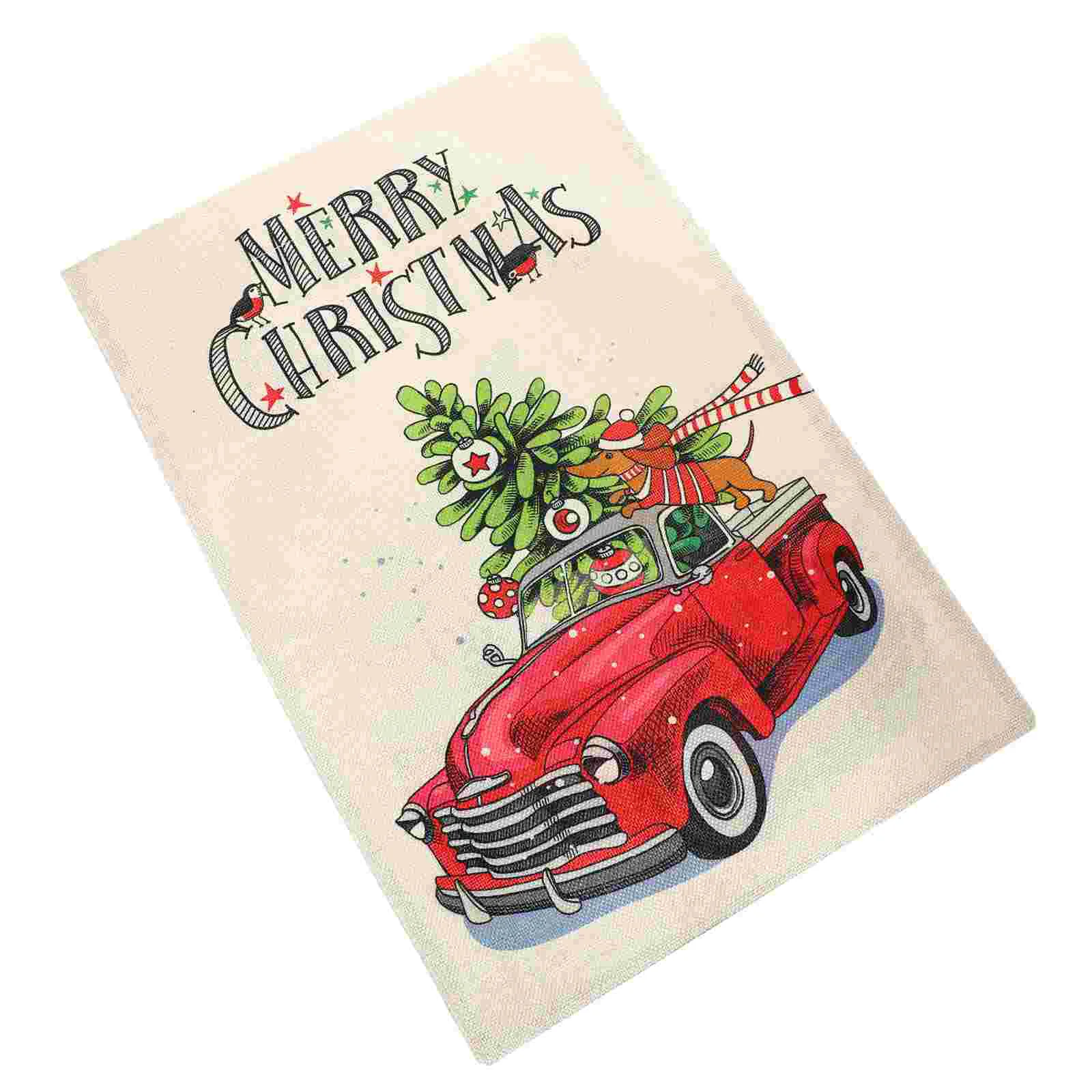 

Flag Christmas Gardenoutdoor Flags House Banner Decorative Holiday Sign Red Car Bunting Welcome Santa Decorations Burlap Merry