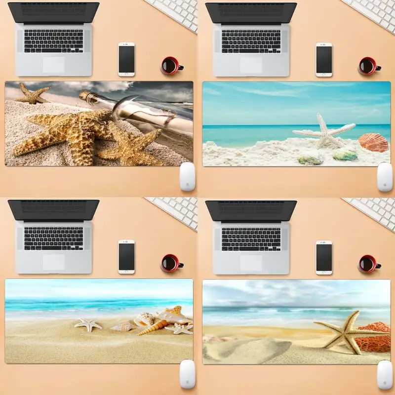 

Скоростная резиновая игровая мышь для пляжа и морских звезд, большой игровой коврик для мыши, офисный Нескользящий Резиновый компьютерный ...