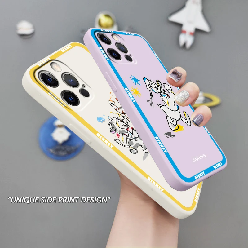 

Winnie the Pooh Donald Duck Phone Case For Apple iPhone 14 13 12 Mini 11 XS Pro Max X XR 8 7 SE 2020 Armour Liquid Rope Cover