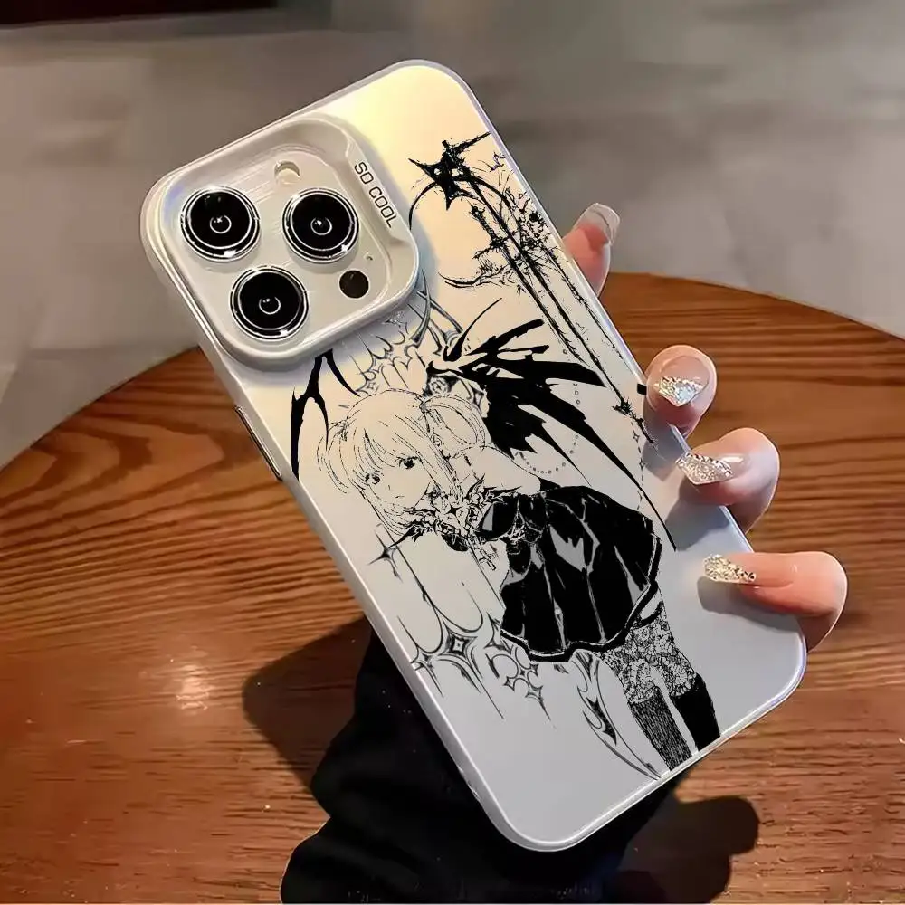 Фото Роскошный чехол Clmj Death Note Misa для телефона, цвет серебристый, для iPhone 17 16 15 14 13 12 11 Pro Max Plus №3