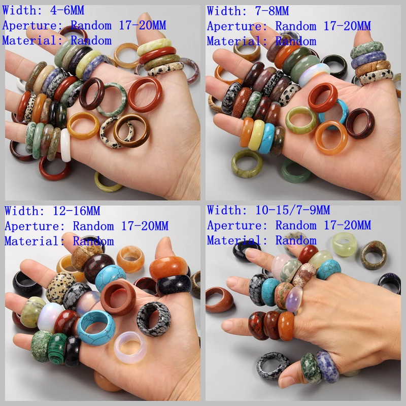 Кольцо кольцо из минералов унисекс разноцветного черного зеленого красного