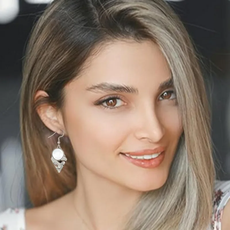 8 пар 4 вида сережек-кабошонов из нержавеющей стали 304