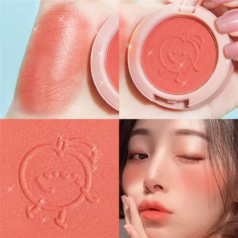 

6 Colors Blush Makeup Palette Mineral Powder Red Rouge Lasting Natural Cream Cheek Tint Orange Peach Pink Blush Cosmetic