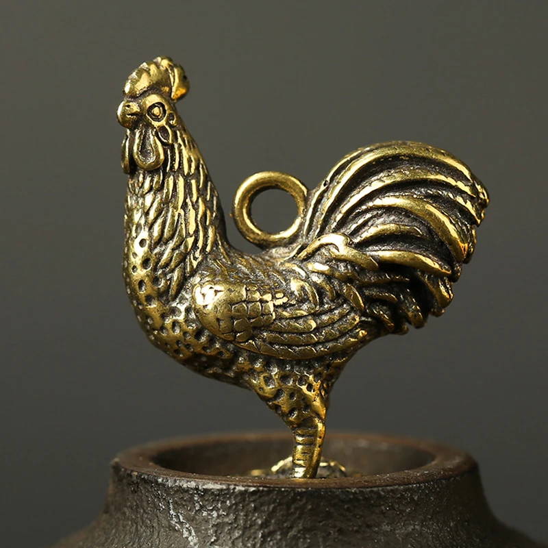 

Table Pendant Ornament Decoration Retro style Brass Cock Gift Keychain