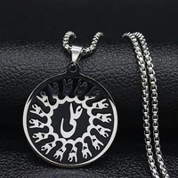 2022 fashion persian poetry stainless steel necklace for men black color statement necklace jewelry collares n19492