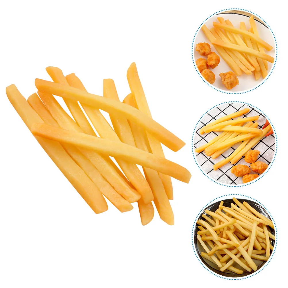 

10 Pcs Fake French Fries Pretend Food Kitchen Model Realistic Look Chips Fried Chicken Artificial Display Pvc