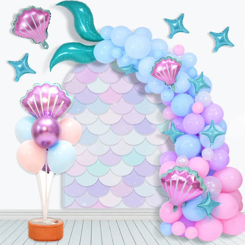 

Mermaid Tail Balloon Garland Arch Under The Sea Wedding Birthday Party Decoration Little Mermaid Balloon Chain Baby Shower Decor