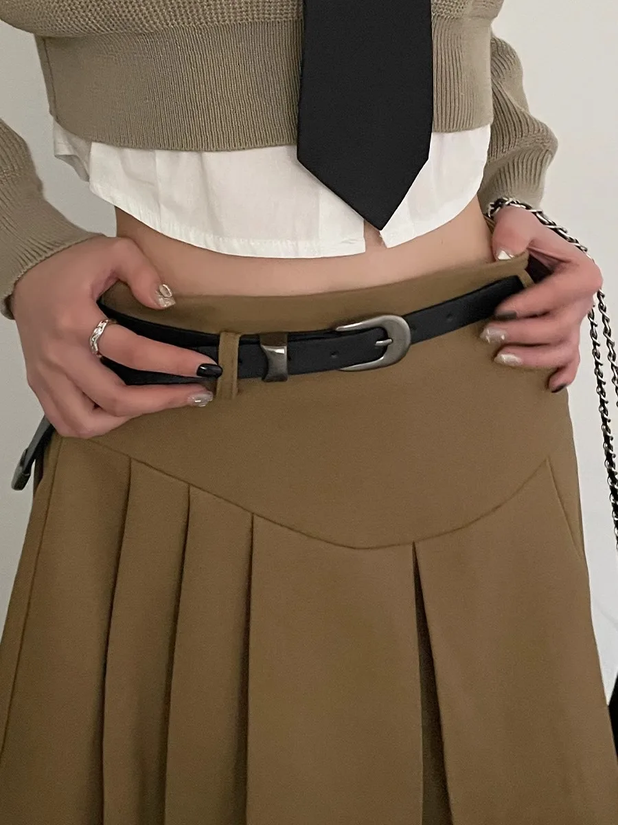 Женский ремень в стиле ретро Новый Повседневный с простым и элегантным черным