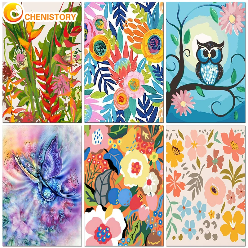 

CHENISTORY Frame Painting By Number For Adults Diy HandWorks Acrylic Paint Drawing Coloring By Numbers Modern Wall Art Picture