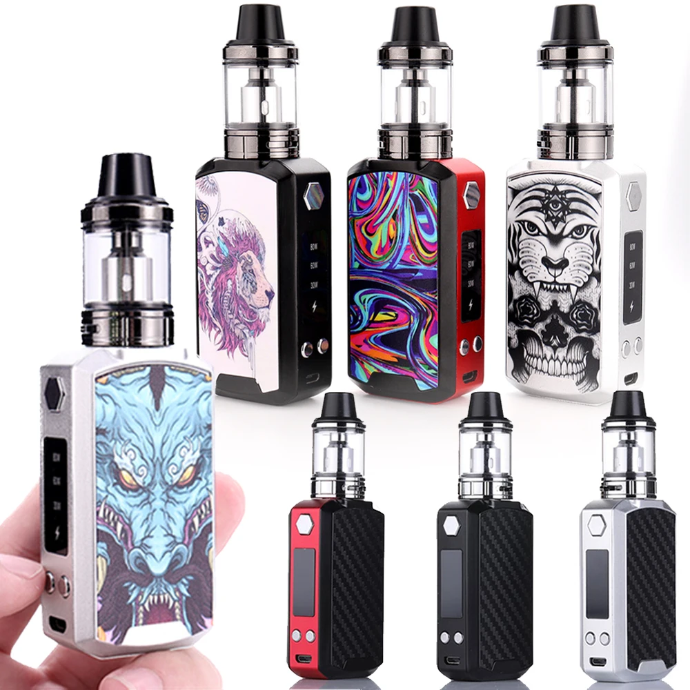 

80W Vape Box Mod Kit E-cigarette Vapor OLED Device with 2200Mah Build-In Batteries Rechargeable Vaper E Cig Electronic Cigarette